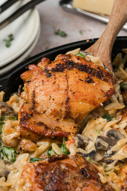 Creamy Chicken Orzo Bake