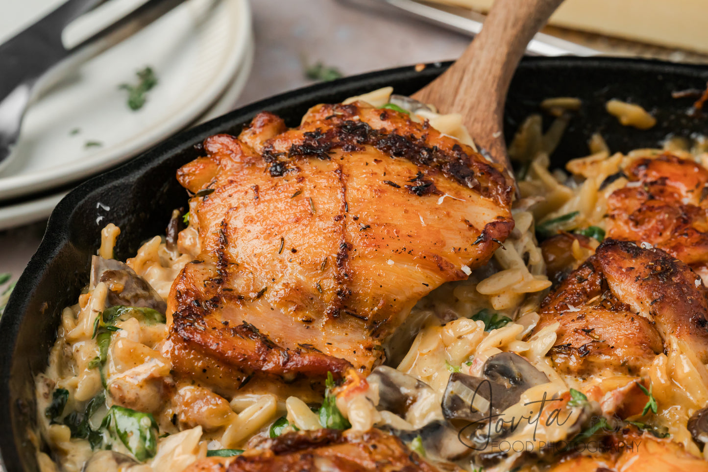 Creamy Chicken Orzo Bake