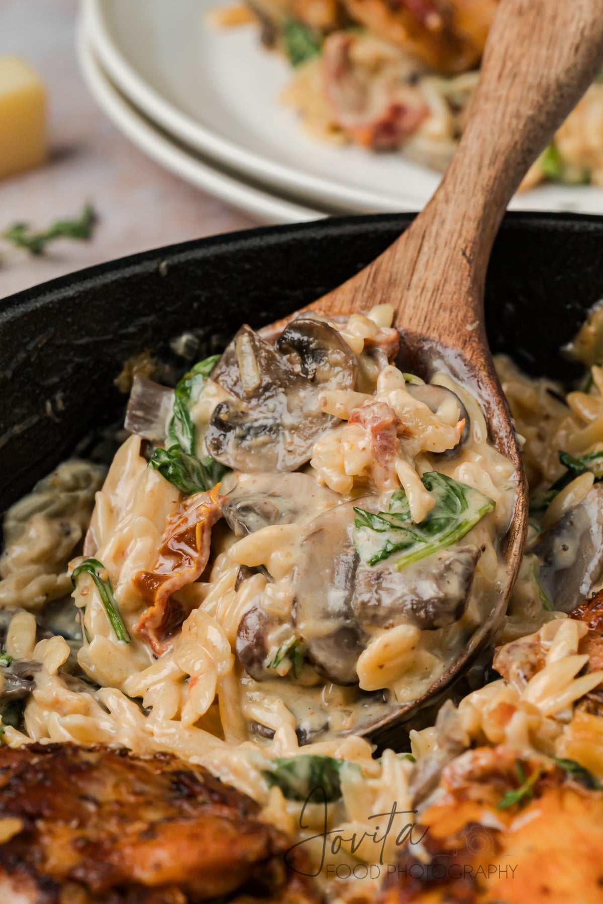 Creamy Chicken Orzo Bake