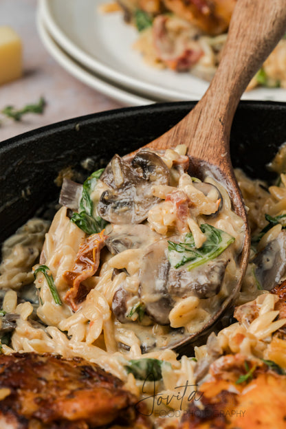 Creamy Chicken Orzo Bake