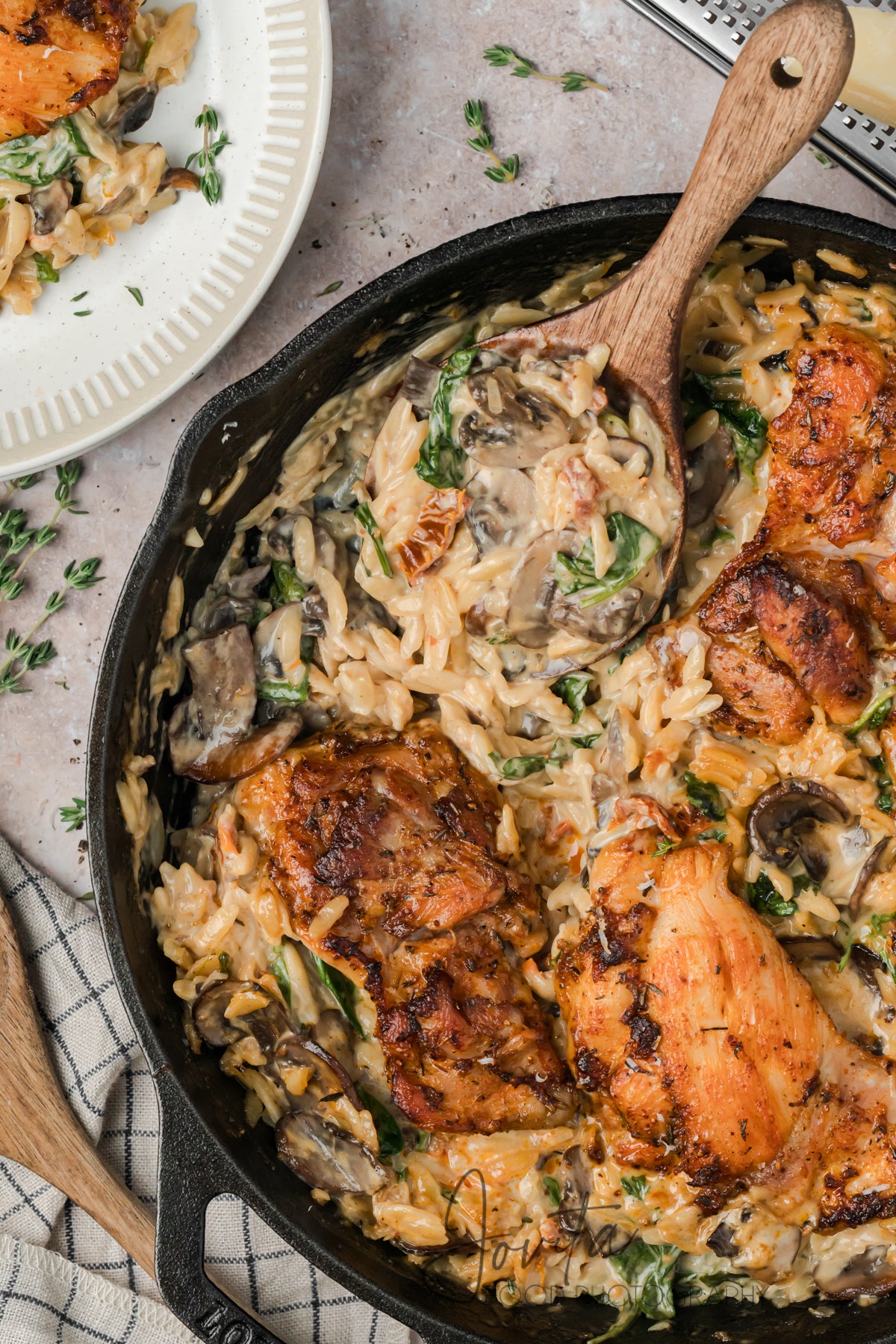 Creamy Chicken Orzo Bake