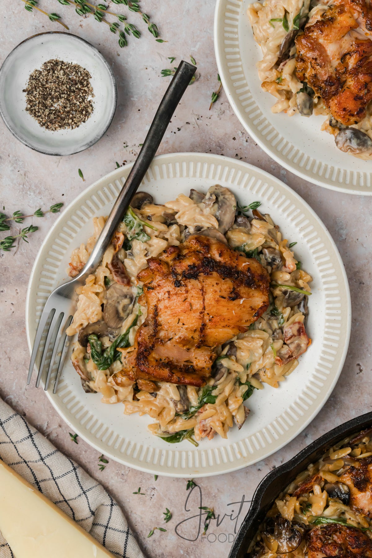 Creamy Chicken Orzo Bake