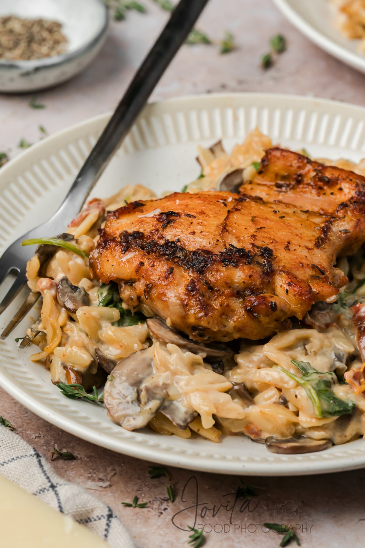 Creamy Chicken Orzo Bake