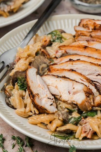 Creamy Chicken Orzo Bake