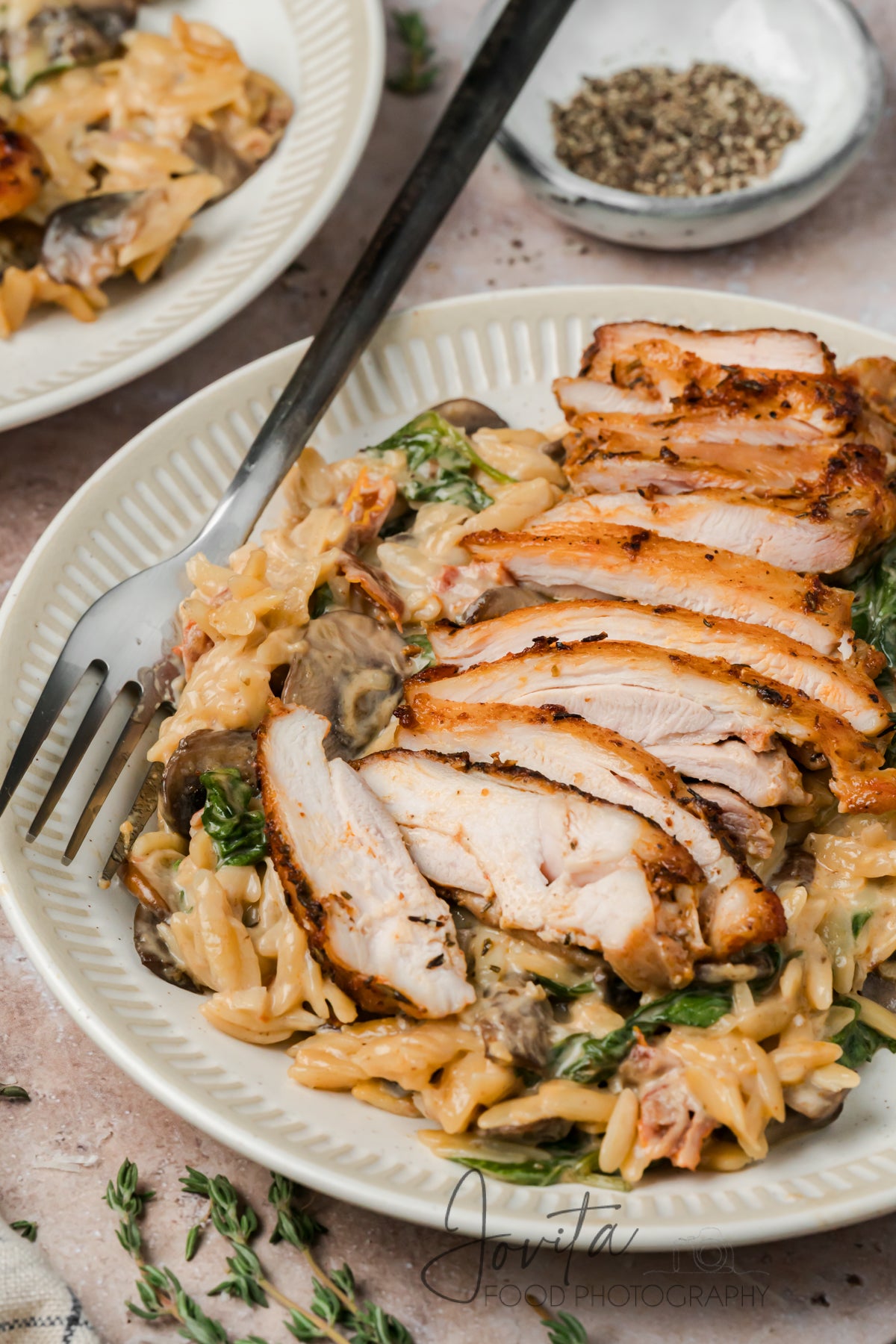 Creamy Chicken Orzo Bake
