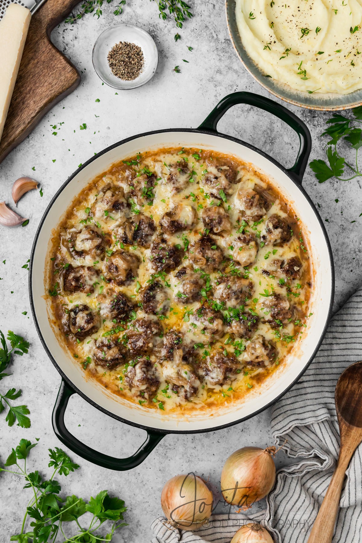 French Onion Meatballs