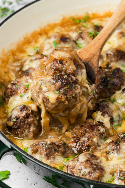 French Onion Meatballs