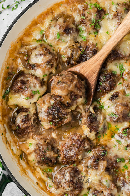 French Onion Meatballs