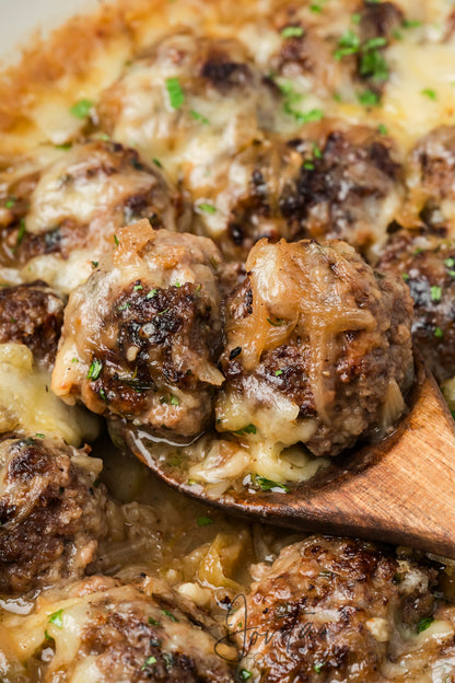 French Onion Meatballs