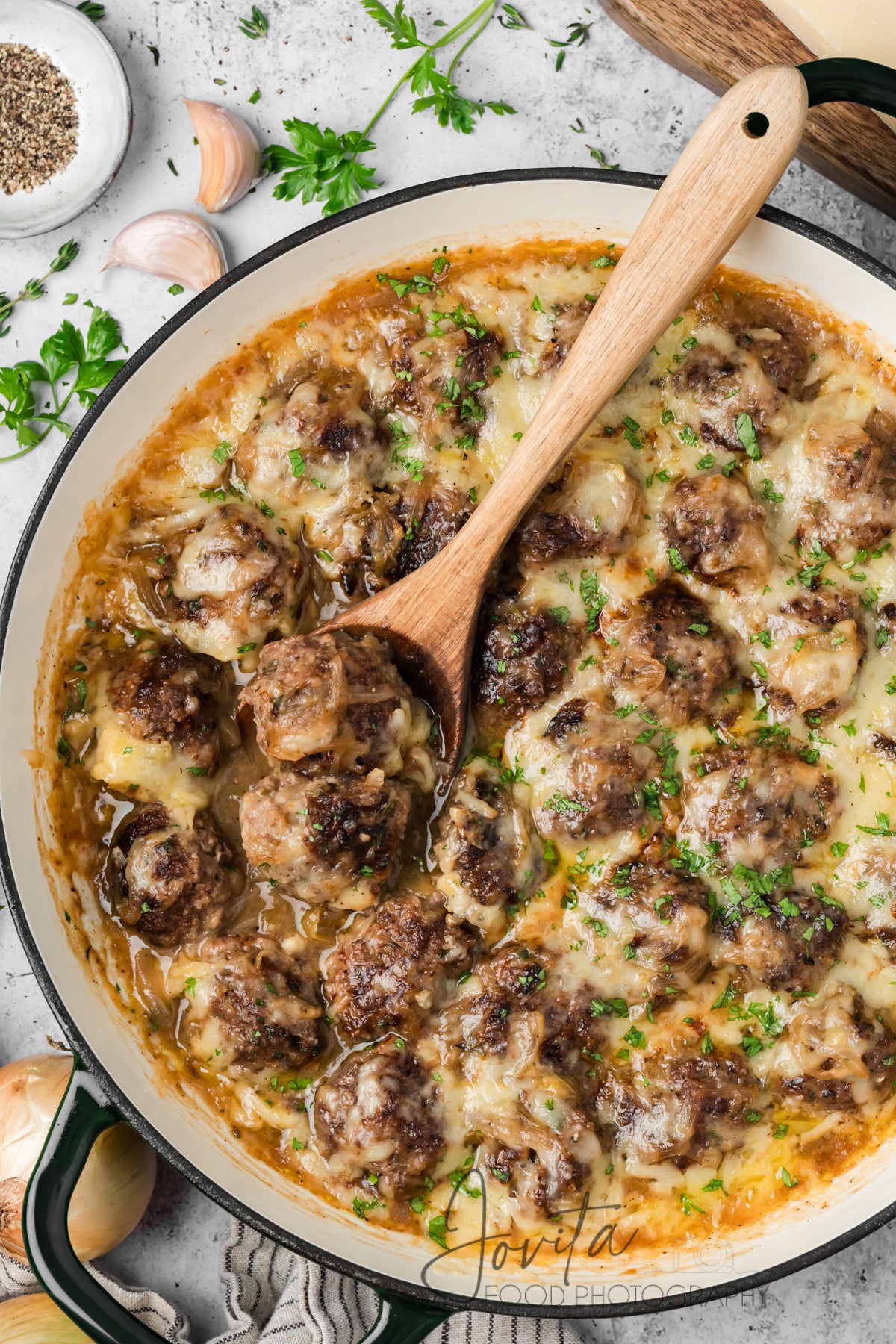 French Onion Meatballs