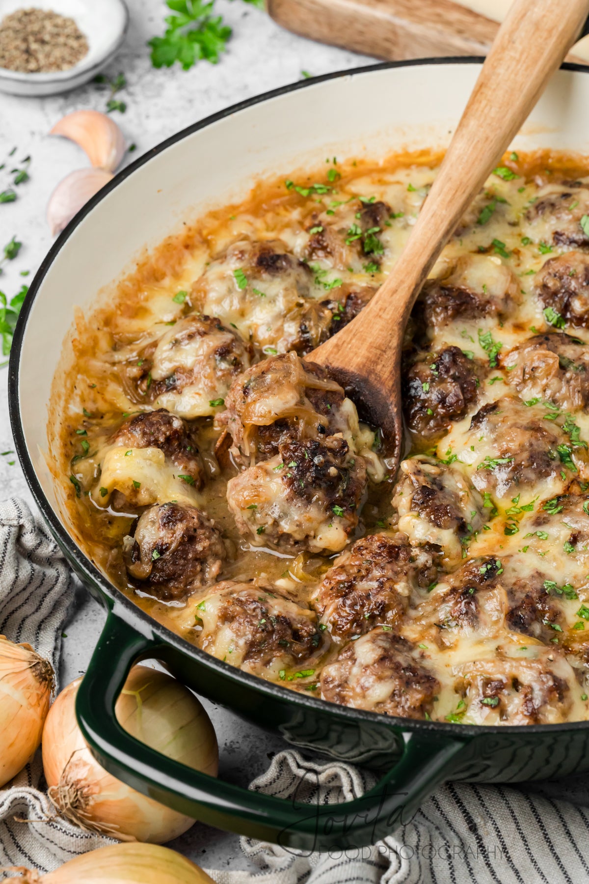 French Onion Meatballs