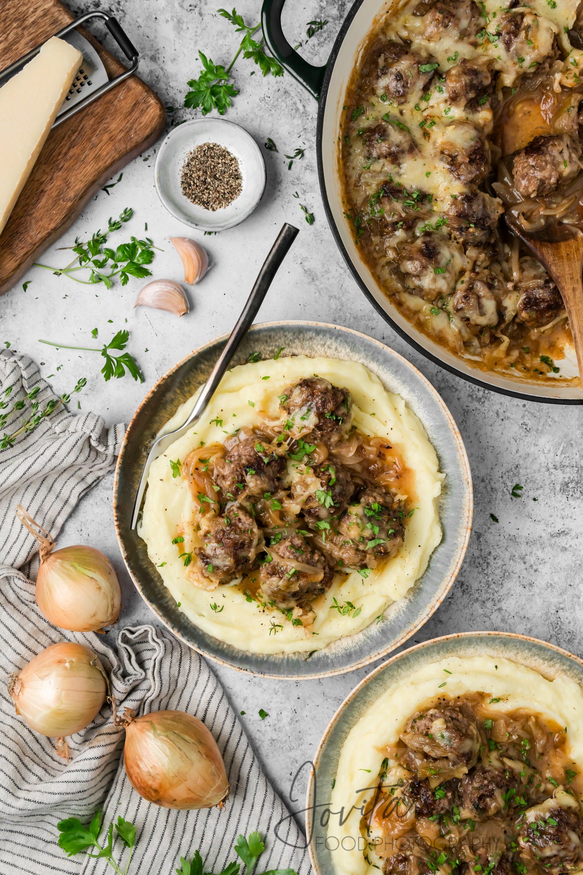French Onion Meatballs