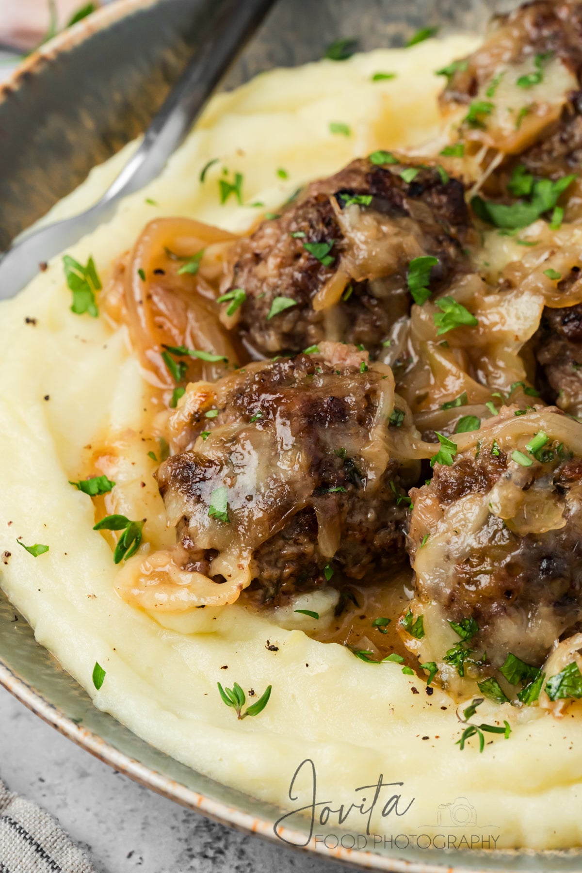 French Onion Meatballs