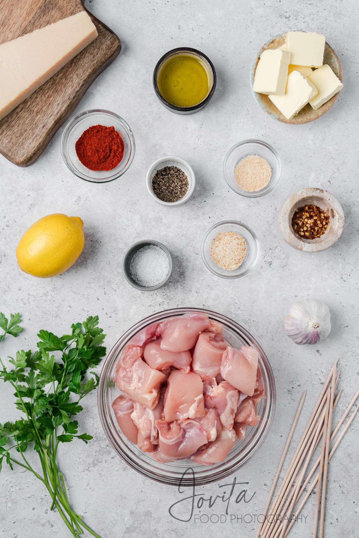 Garlic Parmesan Chicken Skewers