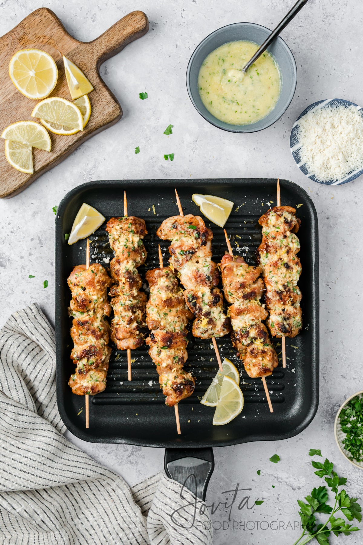 Garlic Parmesan Chicken Skewers