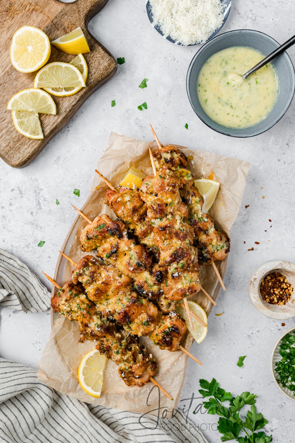 Garlic Parmesan Chicken Skewers