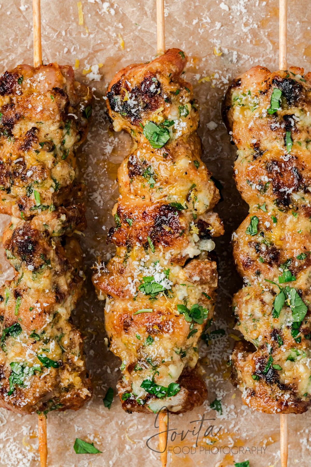Garlic Parmesan Chicken Skewers