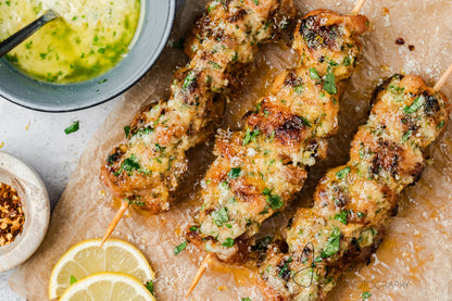 Garlic Parmesan Chicken Skewers