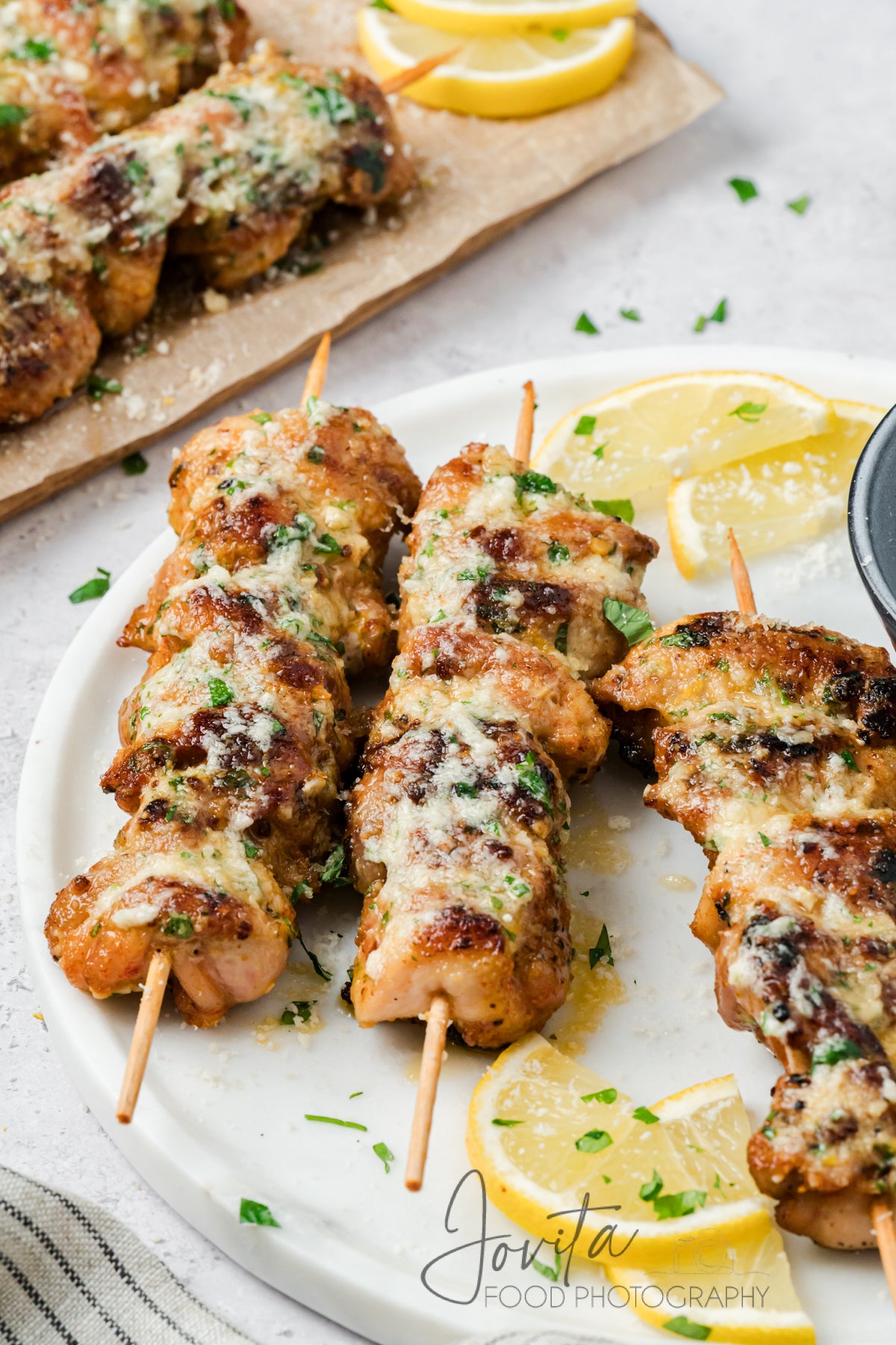 Garlic Parmesan Chicken Skewers