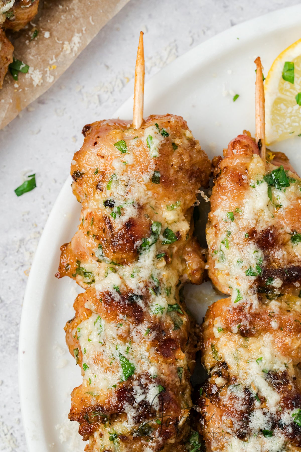 Garlic Parmesan Chicken Skewers