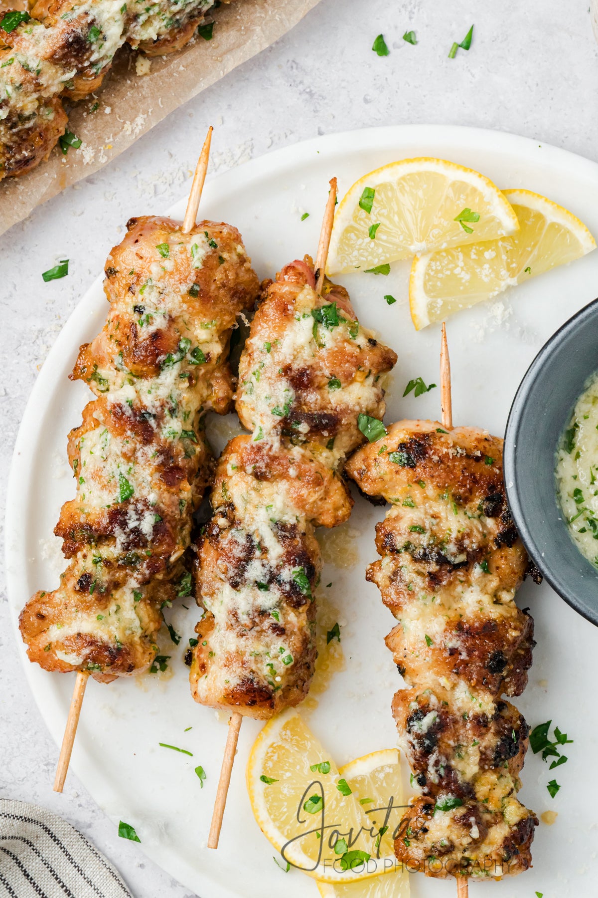Garlic Parmesan Chicken Skewers