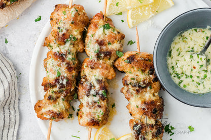 Garlic Parmesan Chicken Skewers