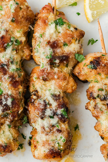Garlic Parmesan Chicken Skewers
