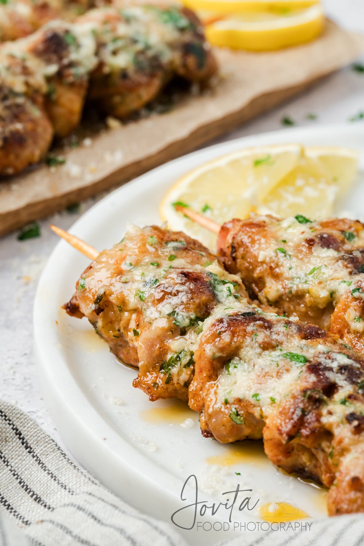 Garlic Parmesan Chicken Skewers