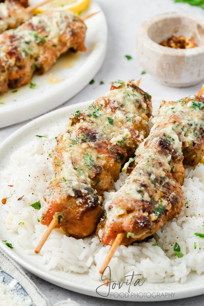 Garlic Parmesan Chicken Skewers
