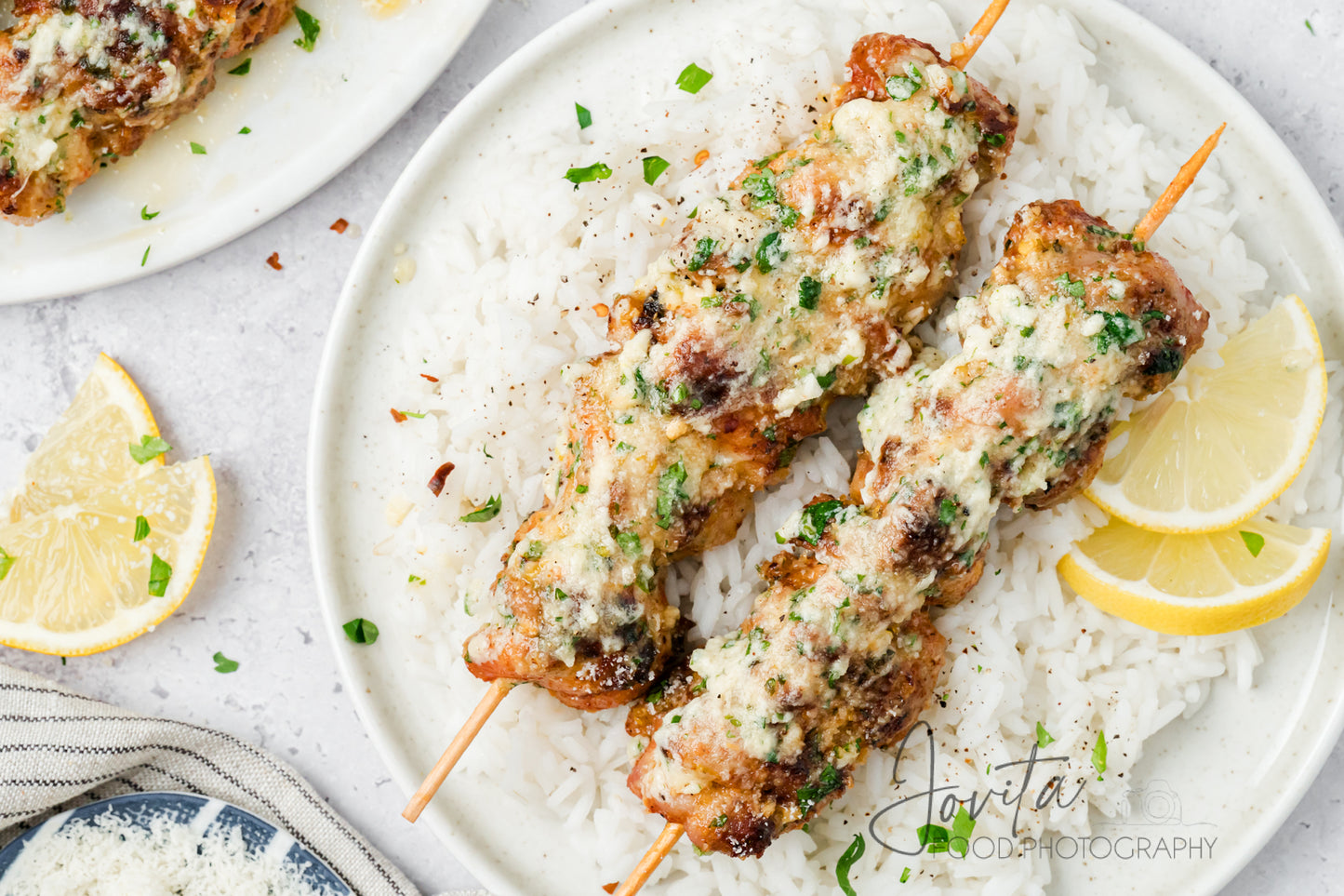 Garlic Parmesan Chicken Skewers