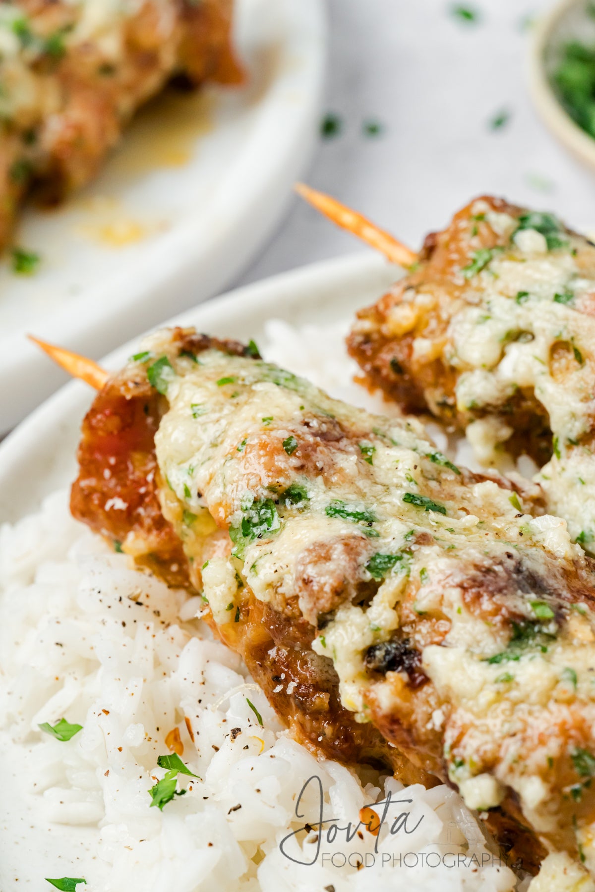Garlic Parmesan Chicken Skewers