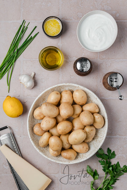Garlic Parmesan Smashed Potatoes