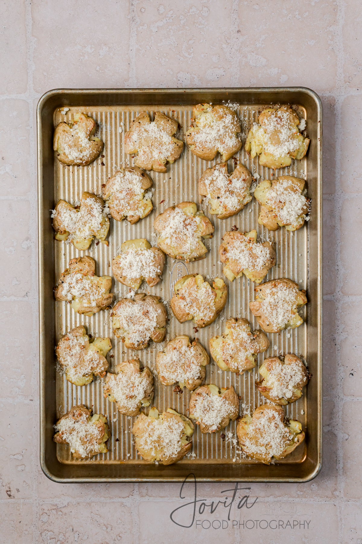 Garlic Parmesan Smashed Potatoes