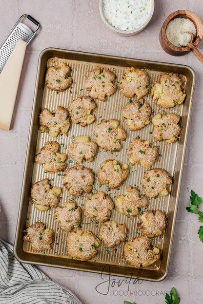 Garlic Parmesan Smashed Potatoes