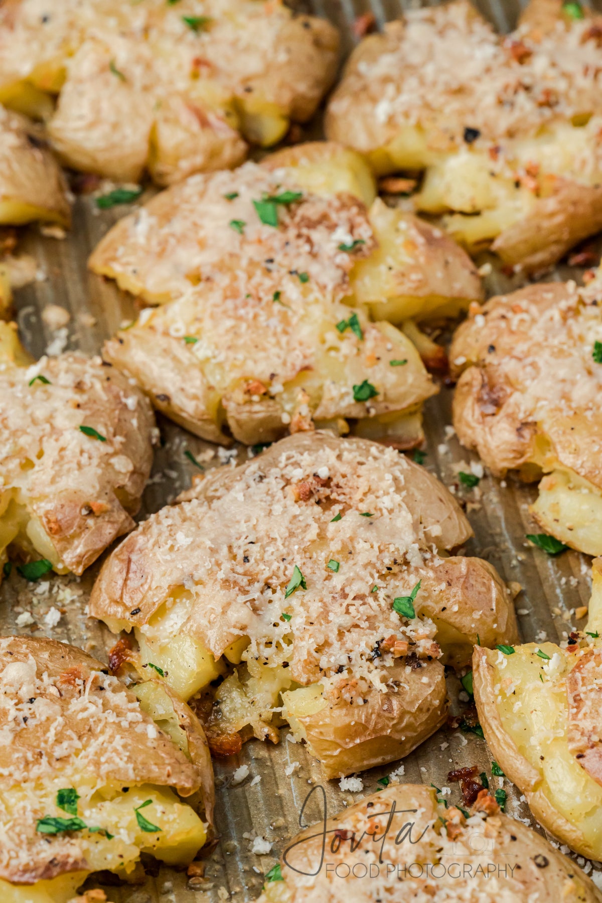 Garlic Parmesan Smashed Potatoes