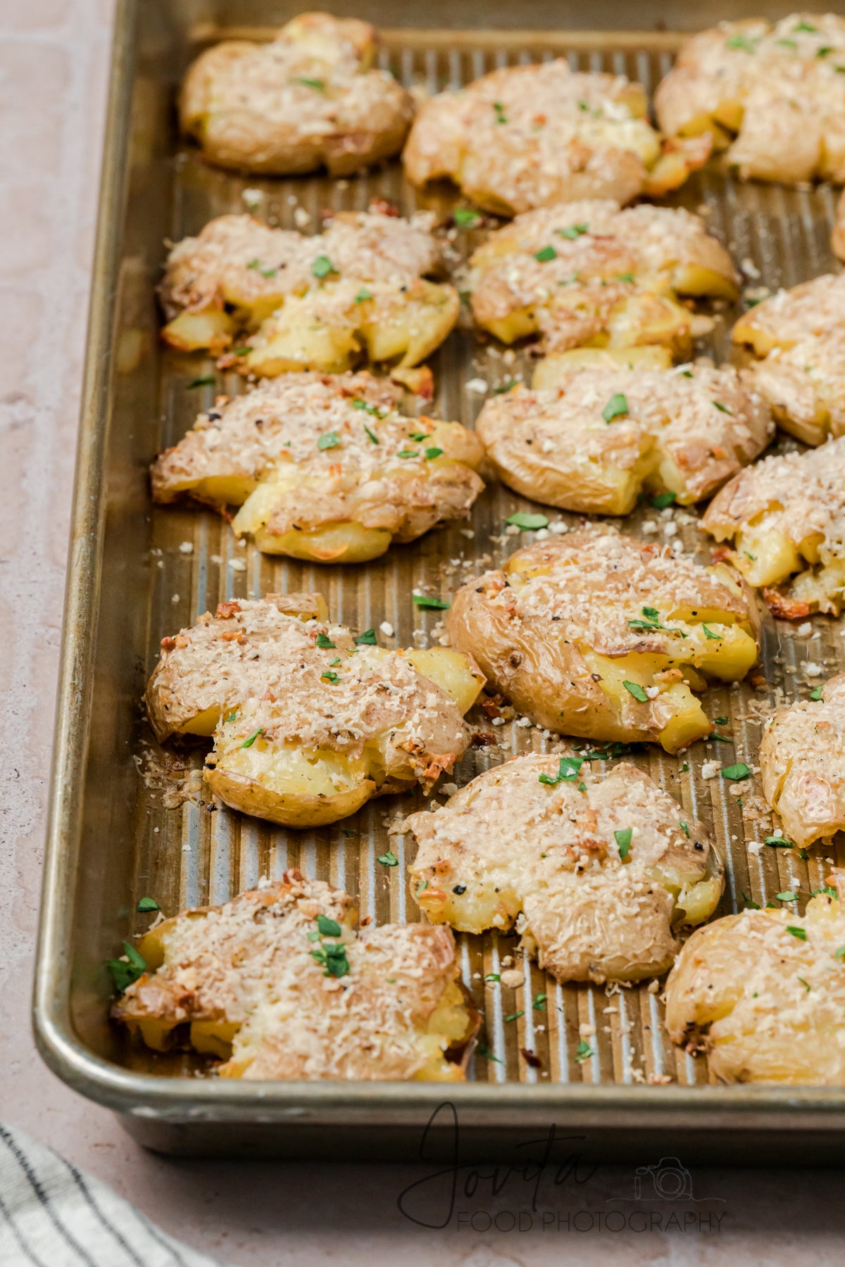 Garlic Parmesan Smashed Potatoes