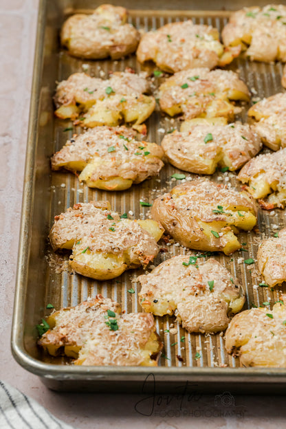 Garlic Parmesan Smashed Potatoes