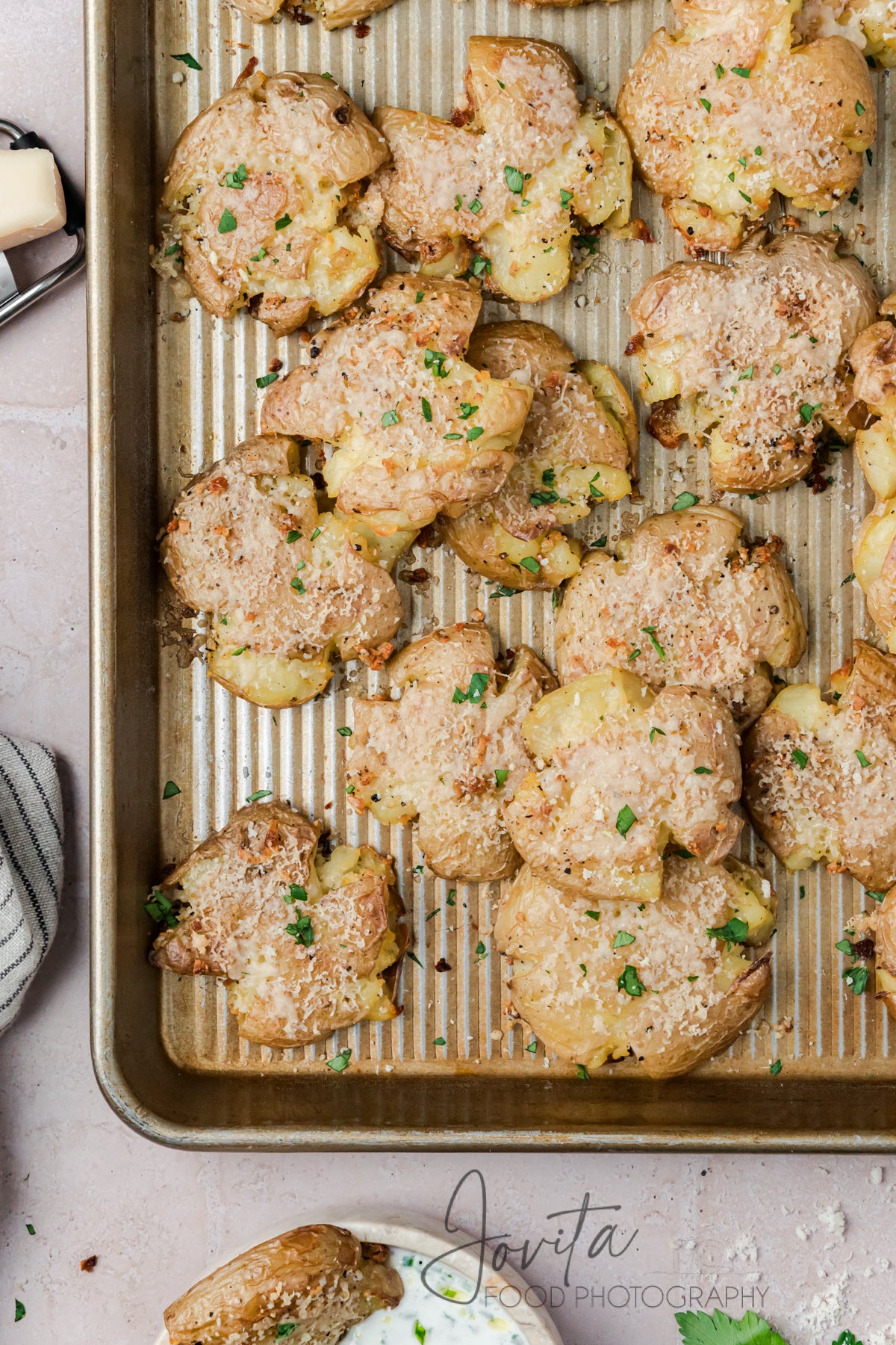 Garlic Parmesan Smashed Potatoes