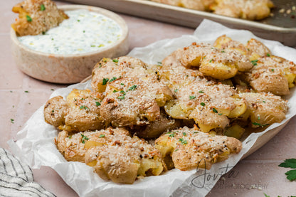Garlic Parmesan Smashed Potatoes
