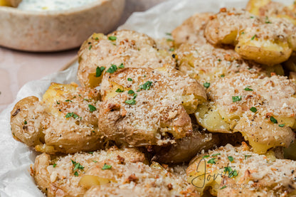 Garlic Parmesan Smashed Potatoes