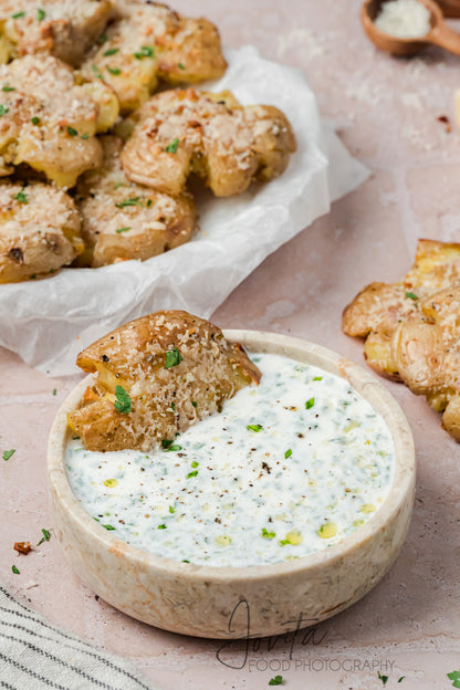 Garlic Parmesan Smashed Potatoes