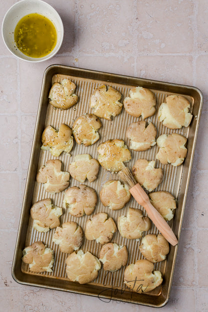 Garlic Parmesan Smashed Potatoes