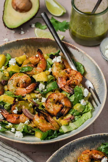 Grilled Shrimp Salad with Cilantro Lime Vinaigrette