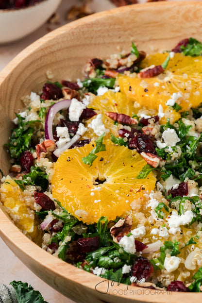 Kale and Quinoa Salad with Orange and Cranberries