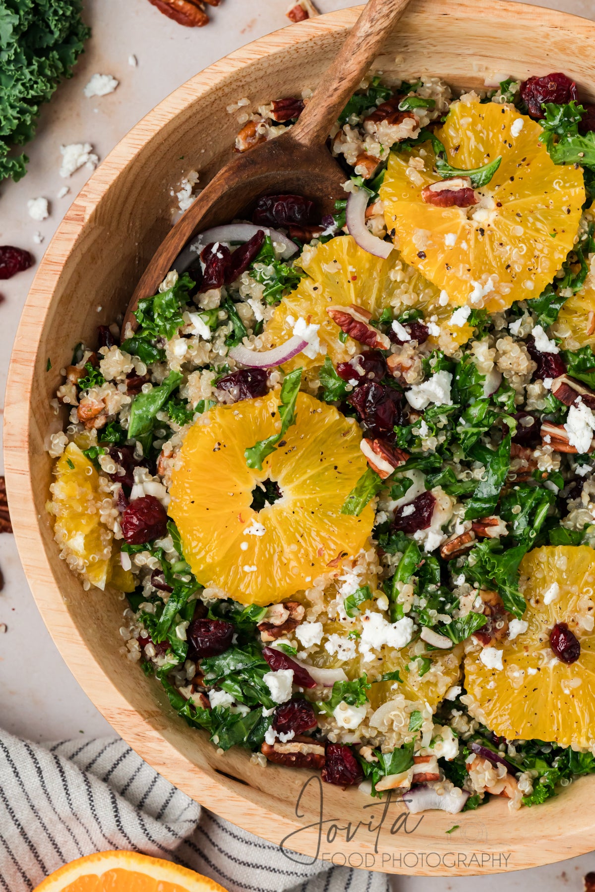 Kale and Quinoa Salad with Orange and Cranberries