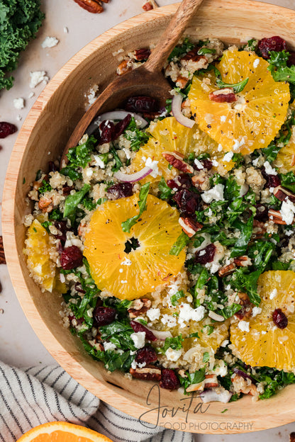 Kale and Quinoa Salad with Orange and Cranberries