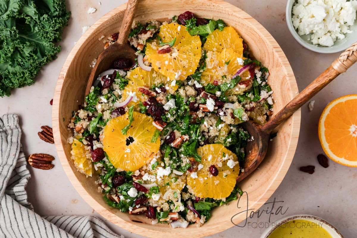 Kale and Quinoa Salad with Orange and Cranberries