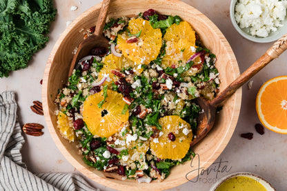 Kale and Quinoa Salad with Orange and Cranberries