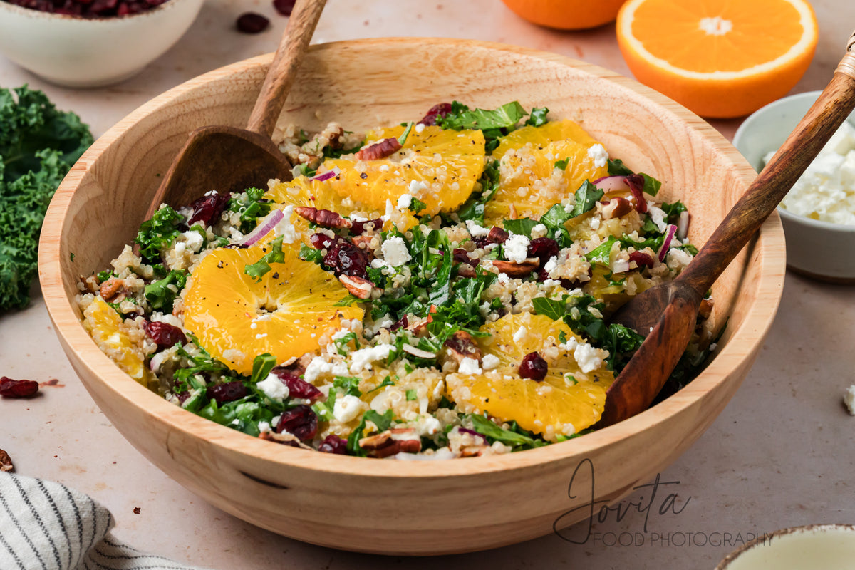 Kale and Quinoa Salad with Orange and Cranberries