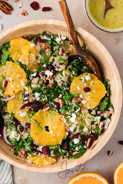 Kale and Quinoa Salad with Orange and Cranberries